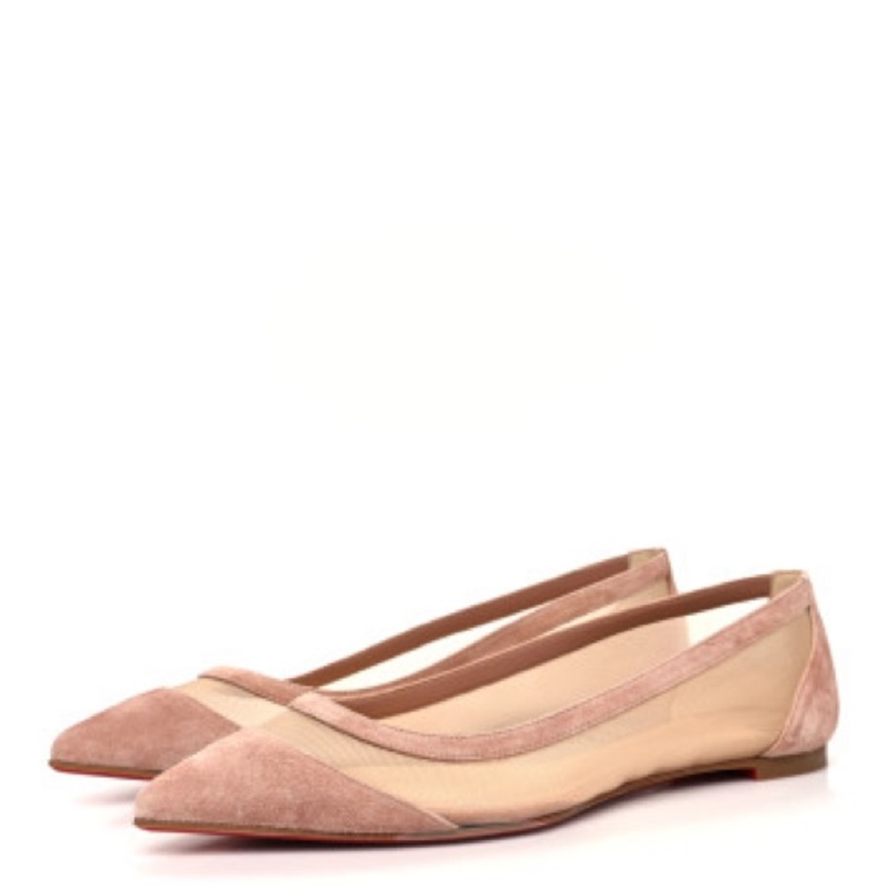 New Christian Louboutin Galativi Nude Flats